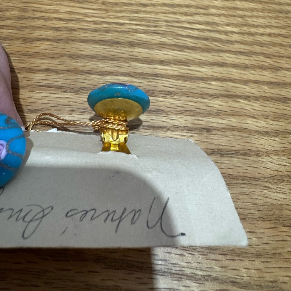 Venetian glass vintage blue Clip-On Earrings - Picture 5 of 5